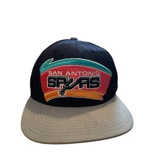San Antonio Spurs Vintage Logo Mitchell & Ness Adjustable Snap Back Hat Cap
